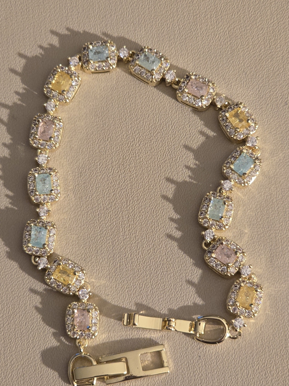 Gold Multicolor Cubic Zirconia Tennis Necklace - Women Jewelry